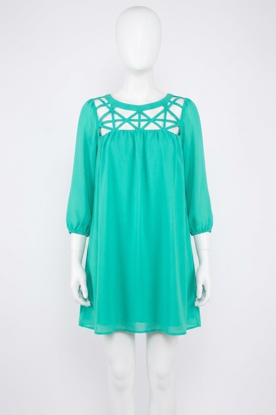 NEW KORI lattice baby doll dress in green